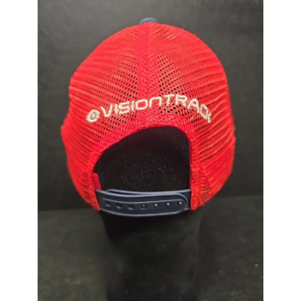 VisionTrack Trucker Hat Blue Red Mens OSFM Snapback Mesh Back NWOT